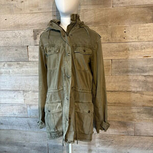 Aritzia Talula women’s olive army green military  trooper coat in‎ size small